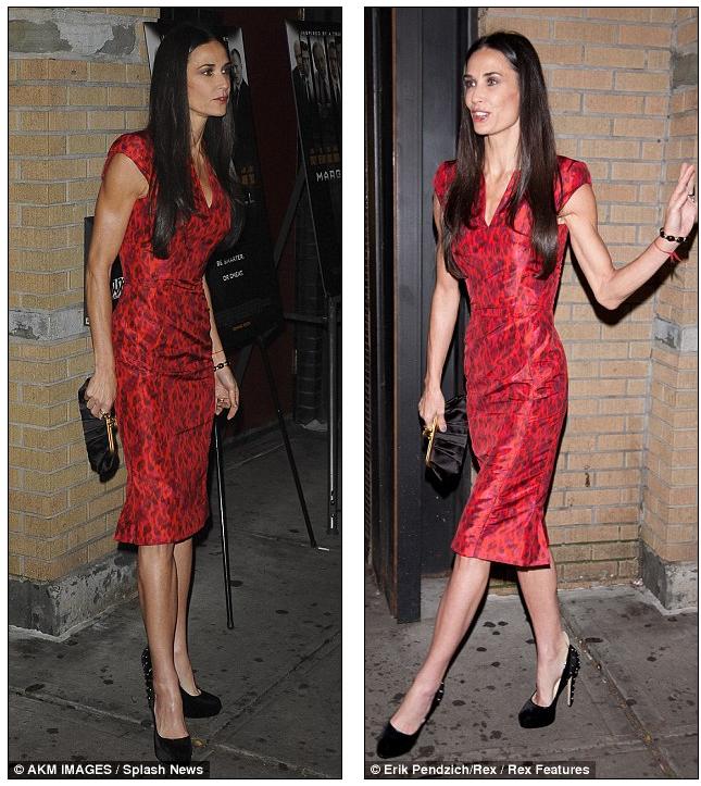 Shockingly skinny: Demi Moore a...